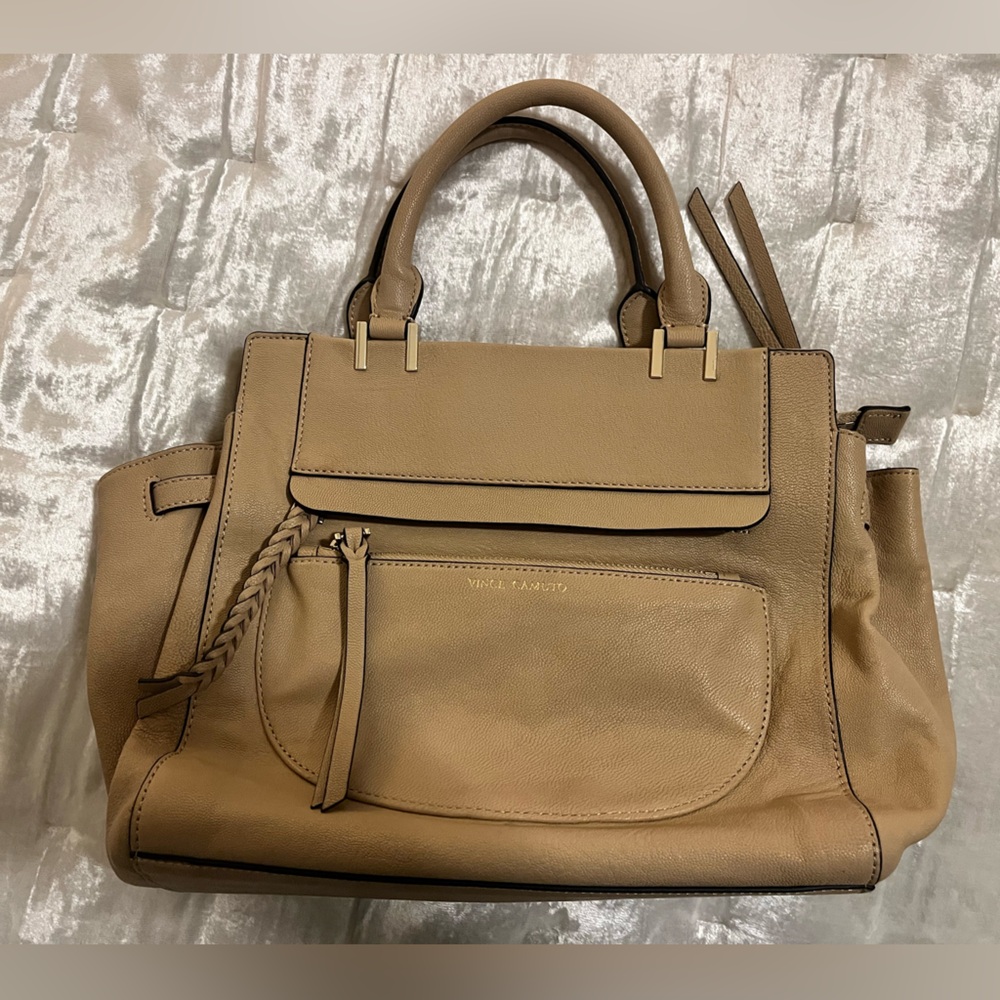 Vince Camuto Beige Satchel with Braided Accent - Picture 4 of 7